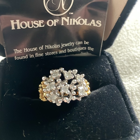 NWT House of Nikolas Gold Tone & CZ Ring Size 7 - Picture 2 of 7